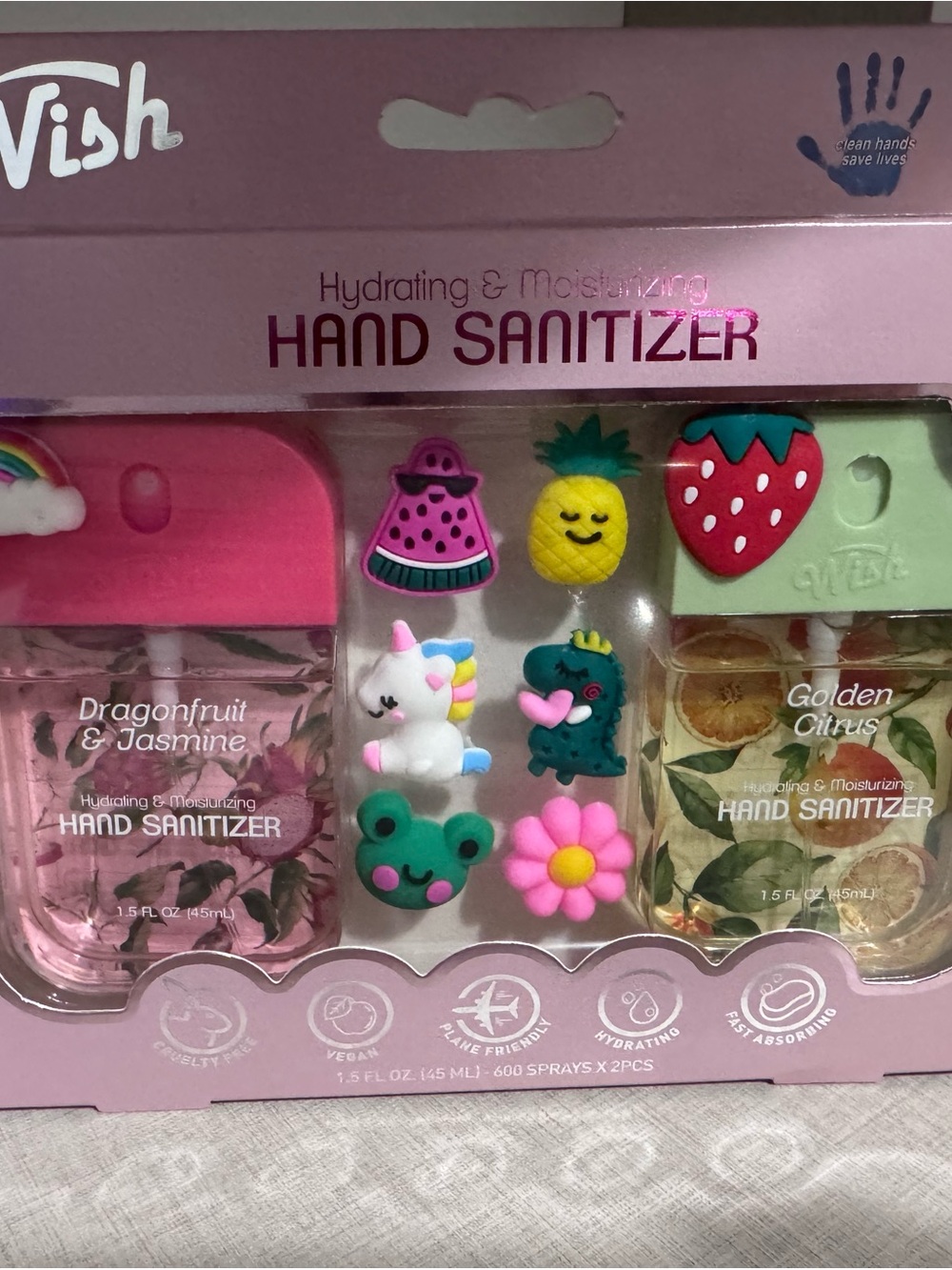 Wish Kids Hand Sanitizer Duo - Pink & Green